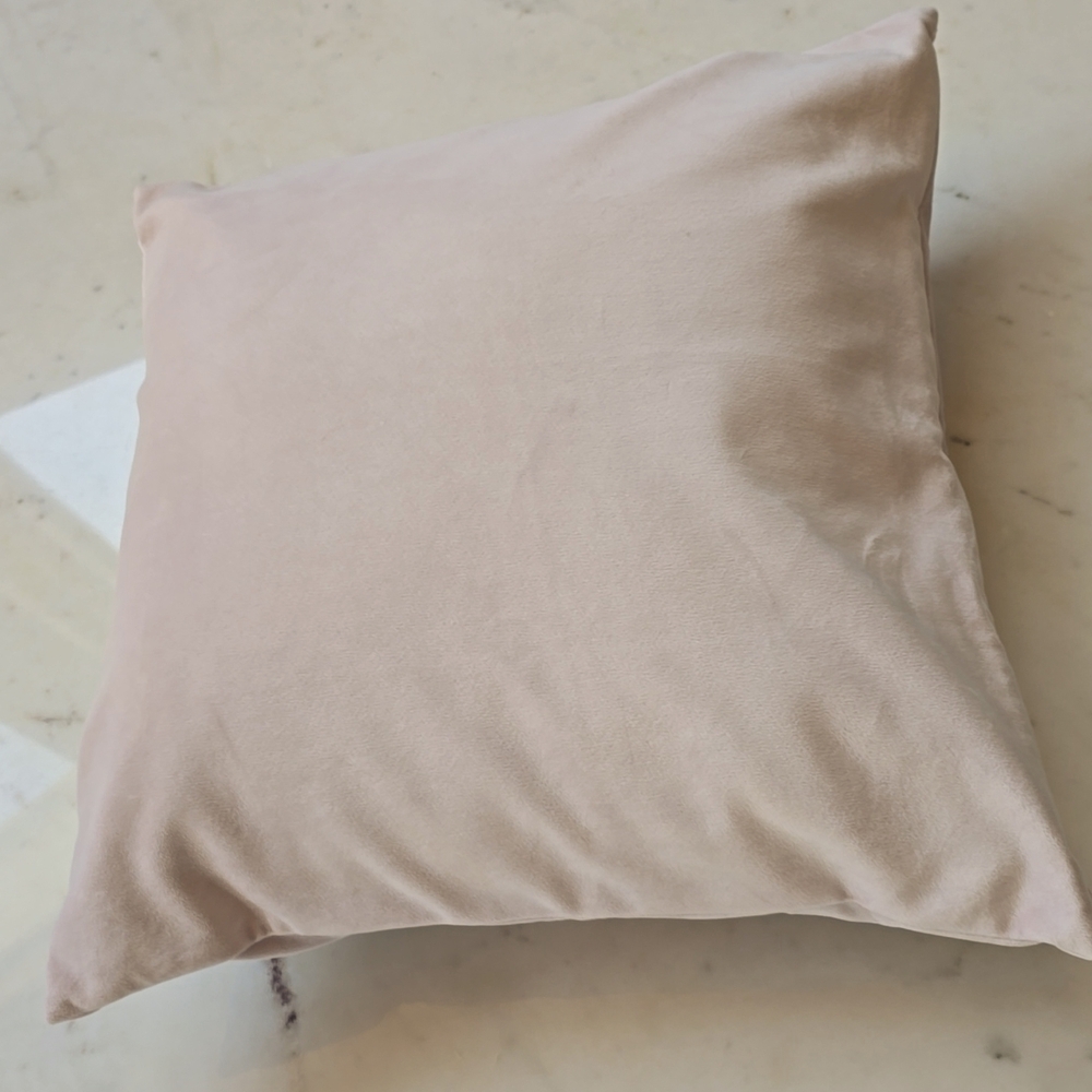 Pastel Blush Pink Velvet Pillow With Cover - Picture 4 of 4